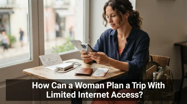 How Can a Woman Plan a Trip With Limited Internet Access