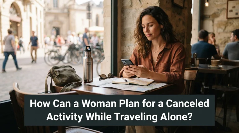 How Can a Woman Plan for a Canceled Activity While Traveling Alone