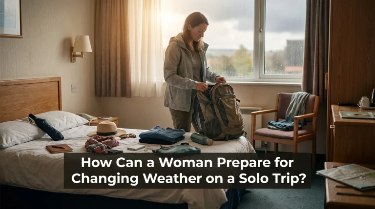 How Can a Woman Prepare for Changing Weather on a Solo Trip