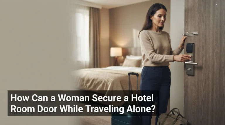 How Can a Woman Secure a Hotel Room Door While Traveling Alone