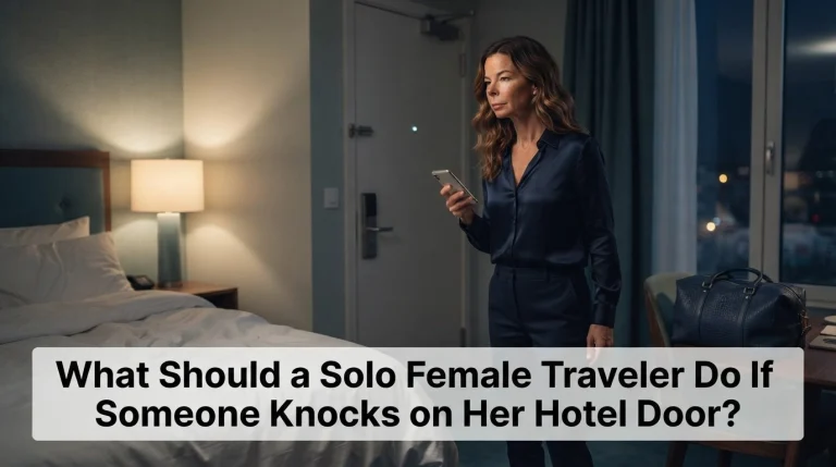 What Should a Solo Female Traveler Do If Someone Knocks on Her Hotel Door