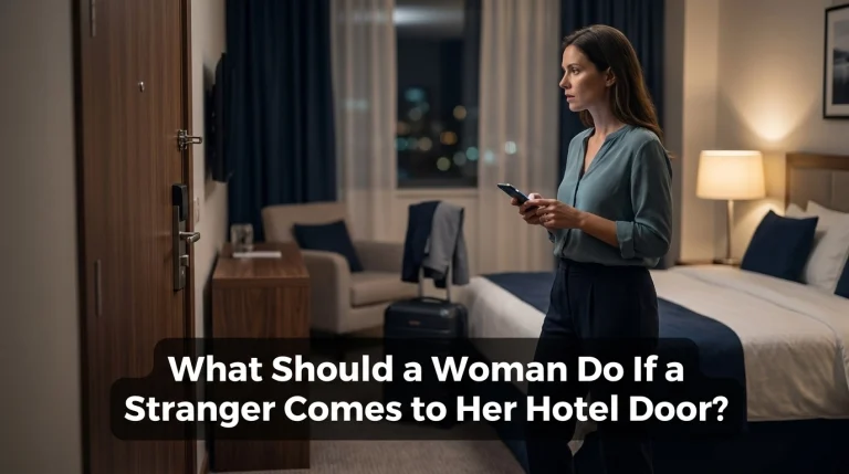 What Should a Woman Do If a Stranger Comes to Her Hotel Door